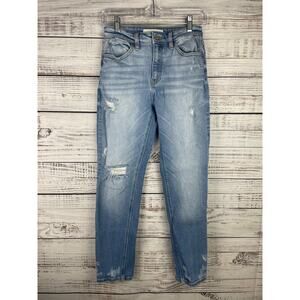 KanCan Light Wash Skinny Jeans 26 Distressing Stretch Mid Rise Classic Casual